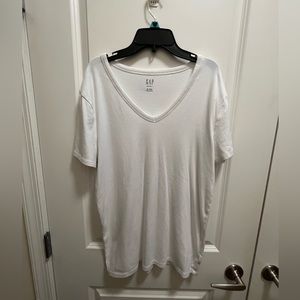 GAP Womens WHITE XL Tall V neck modern T GOOD CONDITION